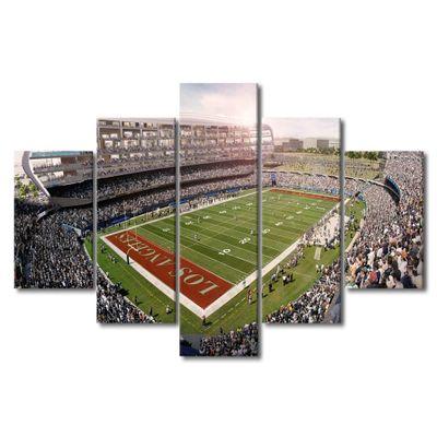 5 Panel Wall Art American Soccer Poster on Canvas Framed Art Sport Paintings Home Decor Los Angeles SoFi Stadium Artwork Picture Giclee Print for Modern Home Decoration Framed Ready to Hang(60"Wx32"H)
