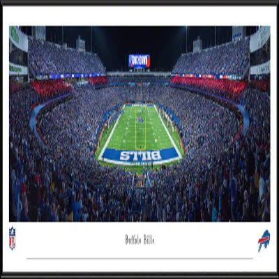 Buffalo Bills, Night Game (end zone) - 40.25x13.75-inch Standard Framed Print by Blakeway Panoramas