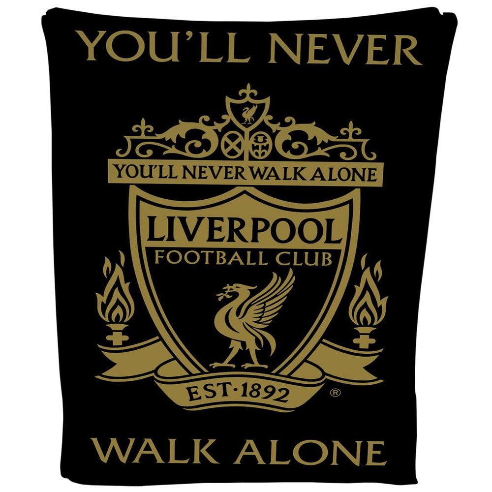 Liverpool Football Crest Black Fleece Blanket Throw Soft LFC Warm Sofa Travelling Blanket Liverpool Gift for Men Kids Teen 100x 150 cm