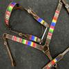 Showman Rainbow Serape Print Browband Leather Headstall & Breast Collar Set view 2
