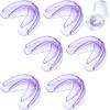 TOODOO 6 Pieces Braces Mouth Guard Kids Sports Mouth Guard for Kids Double Football Youth Mouthguards for Boxing Football Hockey Karate Basketball (Transparent Purple) view 1