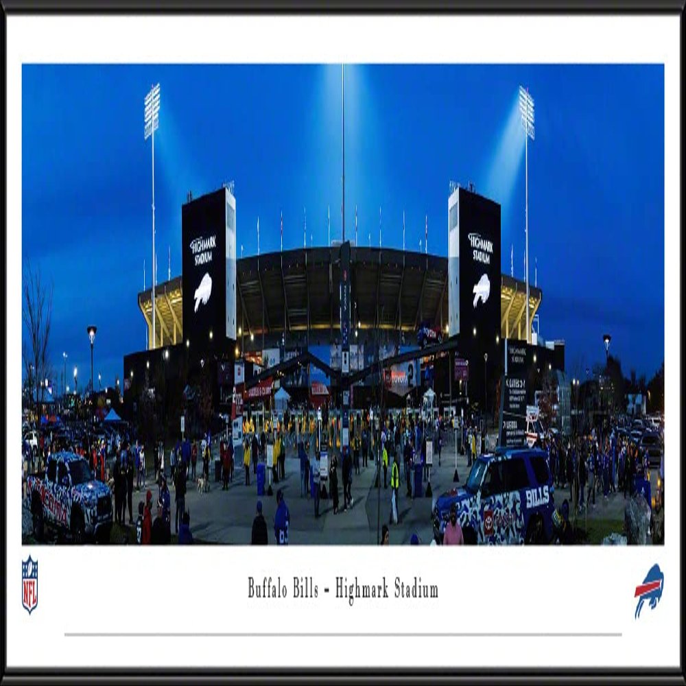 Highmark Stadium, Home of the Buffalo Bills - 40.25x13.75-inch Standard Framed Print by Blakeway Panoramas