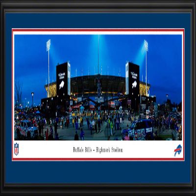Highmark Stadium, Home of the Buffalo Bills - 44x18-inch Double Mat, Deluxe Framed Picture by Blakeway Panoramas