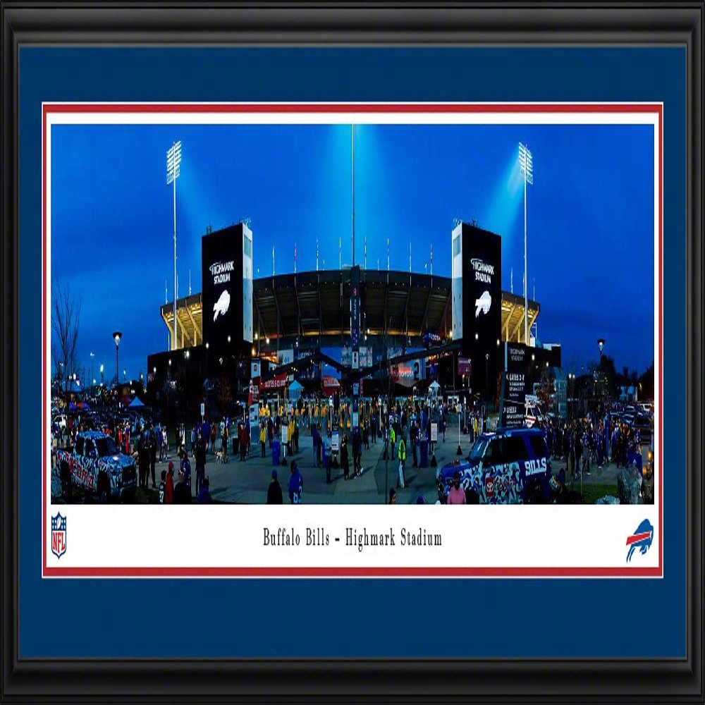 Highmark Stadium, Home of the Buffalo Bills - 44x18-inch Double Mat, Deluxe Framed Picture by Blakeway Panoramas