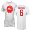 FLAURA Denmark Soccer #6 Christensen World Football Fans Adult and Youth T-Shirt (White, 4X-Large) view 1