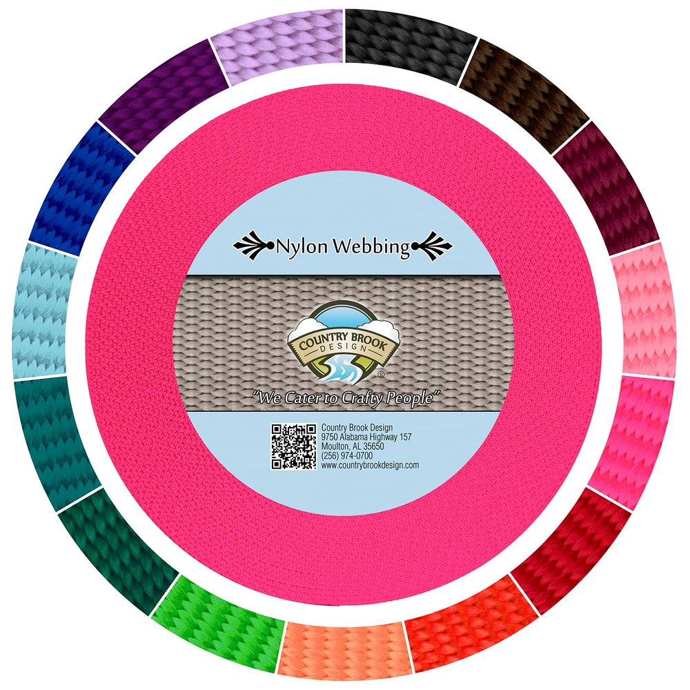 Country Brook Design - 1 Inch Hot Pink Super Heavy Nylon Webbing, 50 Yards