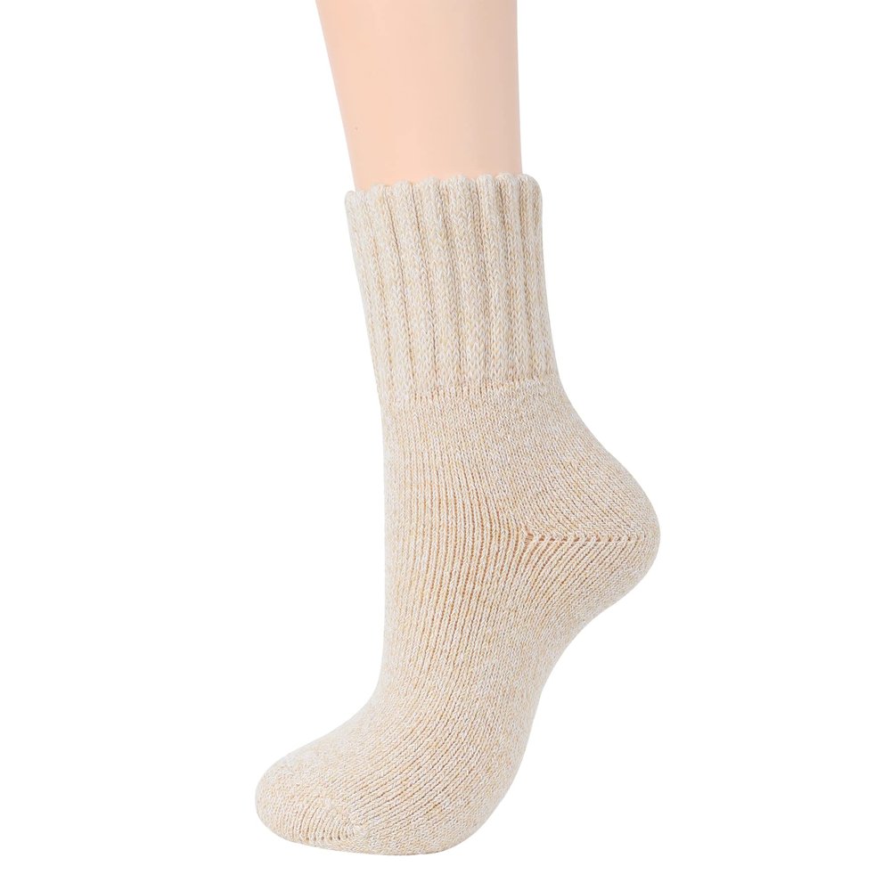 Zando Cozy Warm Winter Socks for Women Soft Slouch Fuzzy Thick Comfy Fleece Girls Womens Wool Boot Thanksgiving Fall Long C Beige One Size