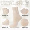 Zando Cozy Warm Winter Socks for Women Soft Slouch Fuzzy Thick Comfy Fleece Girls Womens Wool Boot Thanksgiving Fall Long C Beige One Size view 3