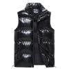 Mens Shinning Puffer Vest,Sleeveless Winter Fall Reflective Padded Down Outerwear Lightweight Packable Vest,Women Sweatshirts Mens Knitted Cardigan Collar Sweatshirt(Black,Large) view 1