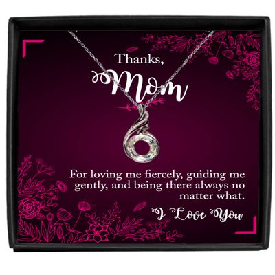 zapbest Rising Phoenix Necklace Luxury Box Thanks Mom, For Loving Me Fiercely, Mother Birthday Necklace, Mothers Day necklace For Mom, From Daughter, Son, R