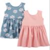 Simple Joys by Carter's Baby Girls Short-Sleeve and Sleeveless Sets Playwear Dress, Pink/Navy Floral, 18 Months US view 1