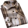 Cromoncent Men's Casual Plaid Flannel Long Sleeve Button Down Shirts, Khaki Brown, 4X-Large view 1