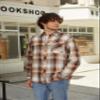Cromoncent Men's Casual Plaid Flannel Long Sleeve Button Down Shirts, Khaki Brown, 4X-Large view 2