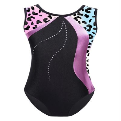 Hansber Kids Girls One Piece Sleeveless Leotard Gymnastics Dancewear Ballet Dance Bodysuit Costume Leopard 10