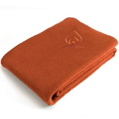 Texas Bushcraft Merino Wool Blanket for Camping Hiking and Backpacking Water Fire Resistant Camp Car is Fast-Warming Durable with Double-Stitched Edging (66 x 90) Burnt Orange