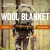 Texas Bushcraft Merino Wool Blanket for Camping Hiking and Backpacking  Water Fire Resistant Camp Car is Fast-Warming Durable with Double-Stitched Edging (66 x 90) Burnt Orange view 3