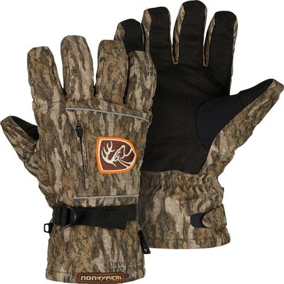 Drake Waterfowl Men's Non-Typical Refuge HS Gore-Tex Glove 2.0, Warm Camo Hunting Gloves (Bottomland, XX-Large)