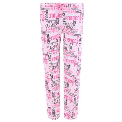 Roll Outta Bed Women's Plus Size Print Sleep Pants, 2X, White