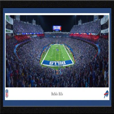 Buffalo Bills, Night Game (end zone) - 42x15.5-inch Single Mat, Select Framed Picture by Blakeway Panoramas