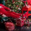 JNRB Men's Cotton Colorful Bright Crew Dress Socks Christmas Santa Elves Nutcracker Xmas Pattern, L-XL (Santa with sunglasses) view 4