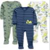 Simple Joys by Carter's Boy's Snug-Fit Footed Cotton Pajamas , Blue/Green Dino, 5T view 1