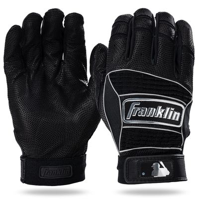 Franklin Sports MLB Batting Gloves - Neo Classic II Adult + Youth Batting Gloves Pair - Baseball + Softball Batting Gloves - Black + Silver - Adult Medium