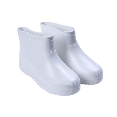 Healifty Wear-resistant and Non-slip Low Canister Rain Shoes 1 Pair Thicken Rain Boots for Women Size 40 White