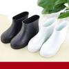 Healifty Wear-resistant and Non-slip Low Canister Rain Shoes 1 Pair Thicken Rain Boots for Women Size 40 White view 3