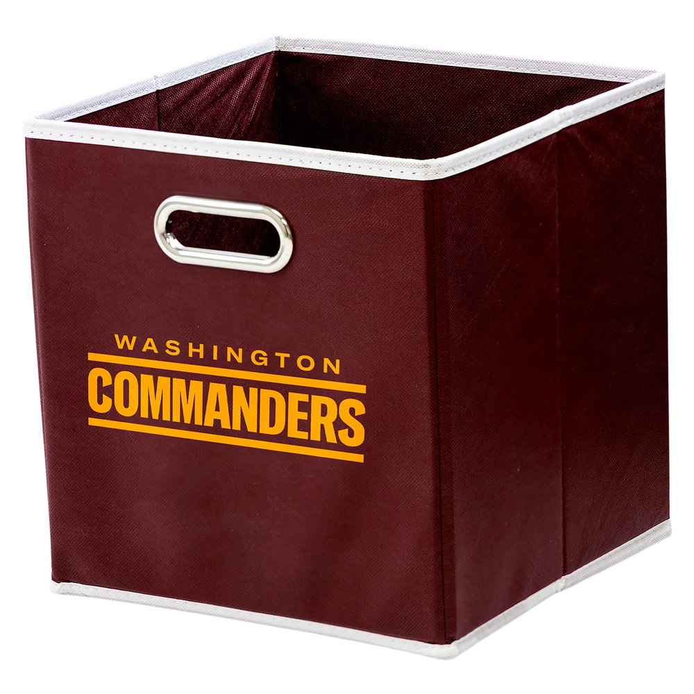 Franklin Sports Washington Commanders NFL Storage Bin - Collapsible Cube Container + Basket - NFL Office, Bedroom + Living Room Dcor - Folding Storage Bin for Football Fans - 11"x11"