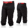 Franklin Sports Youth Baseball + Softball Pants - Knee High Black Baseball Pants for Kids - Boys + Girls Knicker Style Baseball + Softball Pants with Belt Loop - Black - Youth Small view 1