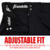 Franklin Sports Youth Baseball + Softball Pants - Knee High Black Baseball Pants for Kids - Boys + Girls Knicker Style Baseball + Softball Pants with Belt Loop - Black - Youth Small view 4