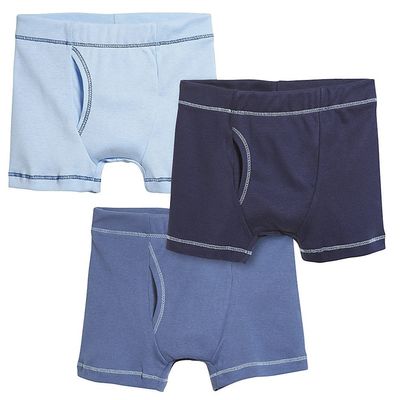 City Threads Boys' Boxer Briefs 3-Pack Made in USA, Sensory Friendly Underwear for Sensitive Skin, Cotton/Poly Blend, Soft & Breathable Kids Underwear (Shades of Blue, 5)