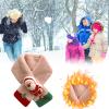 Winter Christmas Plush Shawl Scarf Christmas Ornaments For Children 2 in 1 Protective Scarf (B, One Size) view 2