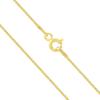 14K Yellow Gold Plated Sterling Silver Chain Necklace for Women Box 0.8mm Responsibly Sourced - Non-Migrating Clasp Design - 14K Yellow Gold Plated Sterling Silver Chain Necklace - Italian Made in Italy - Quality Durable Sturdy 0.8mm Chain for Women  view 1
