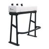 Fishmaster Original Leaning Post for Center Console Fishing Boats  Three Rocket Launcher Rod Holders, Rectractable Footrest, Flow Through Foam  White Upholstery/Black Powder Coat view 1