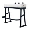Fishmaster Original Leaning Post for Center Console Fishing Boats  Three Rocket Launcher Rod Holders, Rectractable Footrest, Flow Through Foam  White Upholstery/Black Powder Coat view 2