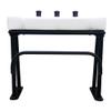 Fishmaster Original Leaning Post for Center Console Fishing Boats  Three Rocket Launcher Rod Holders, Rectractable Footrest, Flow Through Foam  White Upholstery/Black Powder Coat view 3