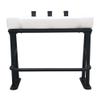 Fishmaster Original Leaning Post for Center Console Fishing Boats  Three Rocket Launcher Rod Holders, Rectractable Footrest, Flow Through Foam  White Upholstery/Black Powder Coat view 4