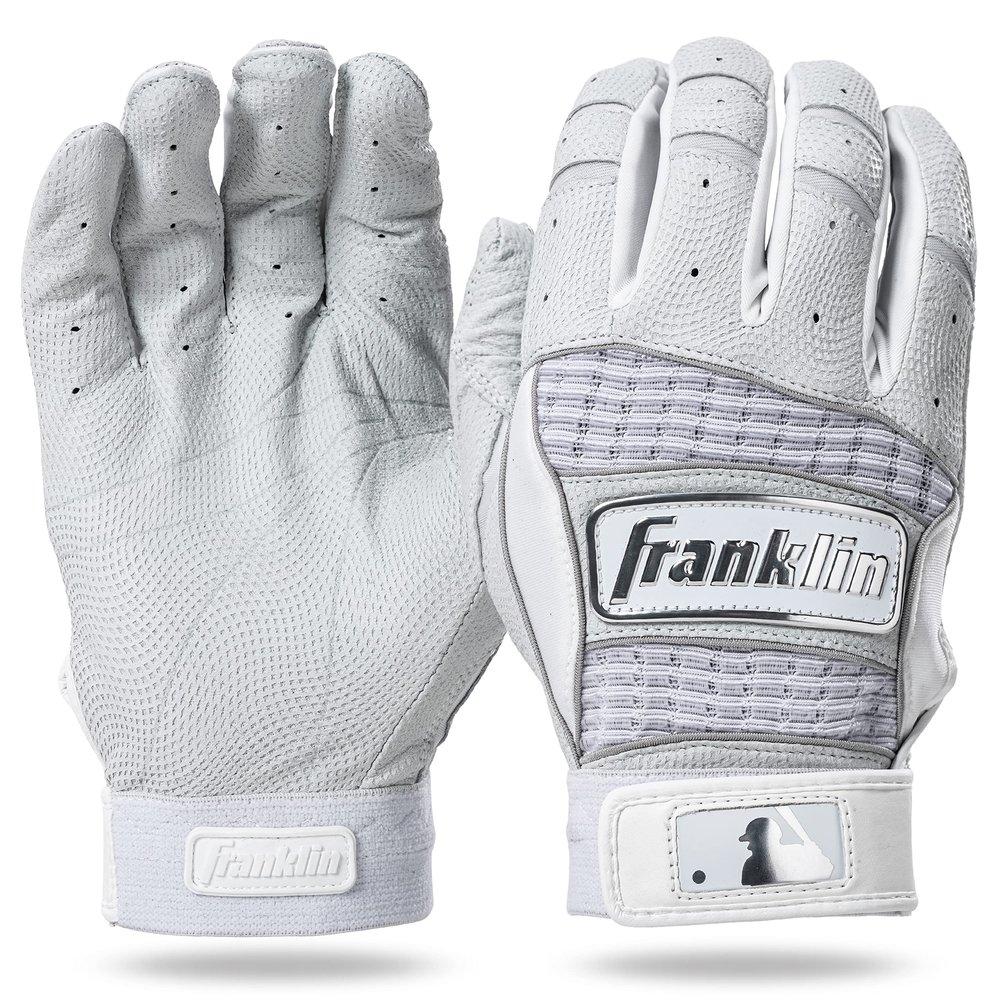 Franklin Sports MLB Batting Gloves - Neo Classic II Adult + Youth Batting Gloves Pair - Baseball + Softball Gear - Pearl White - Adult Extra Large
