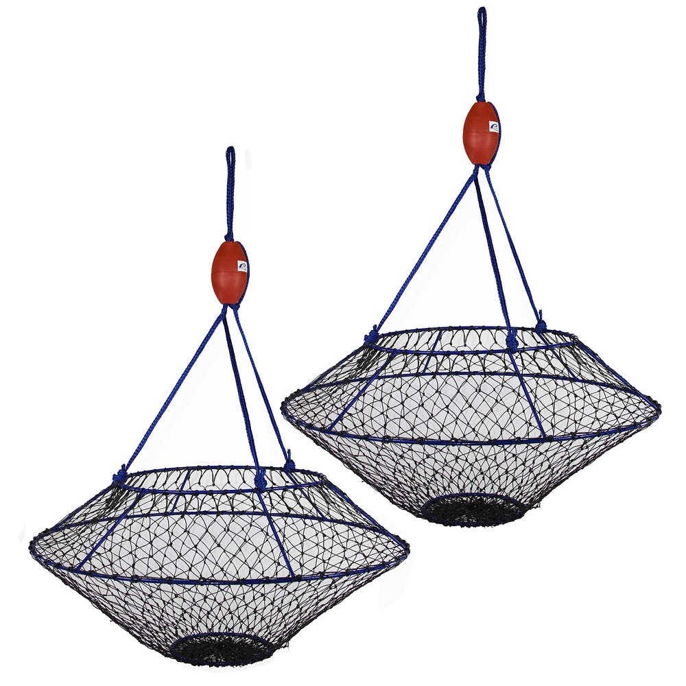 Promar Ambush 6-LB Lobster and Crab Hoop Net 2-Pack, Blue, XL- 36"