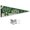 Milwaukee Bucks Pennant Flag and Wall Tack Pads Mounts view 1