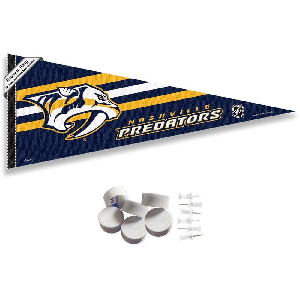 Nashville Predators Pennant Flag and Wall Tack Pads Mounts