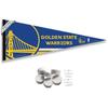 Golden State Warriors Pennant Flag and Wall Tack Pads Mounts view 1