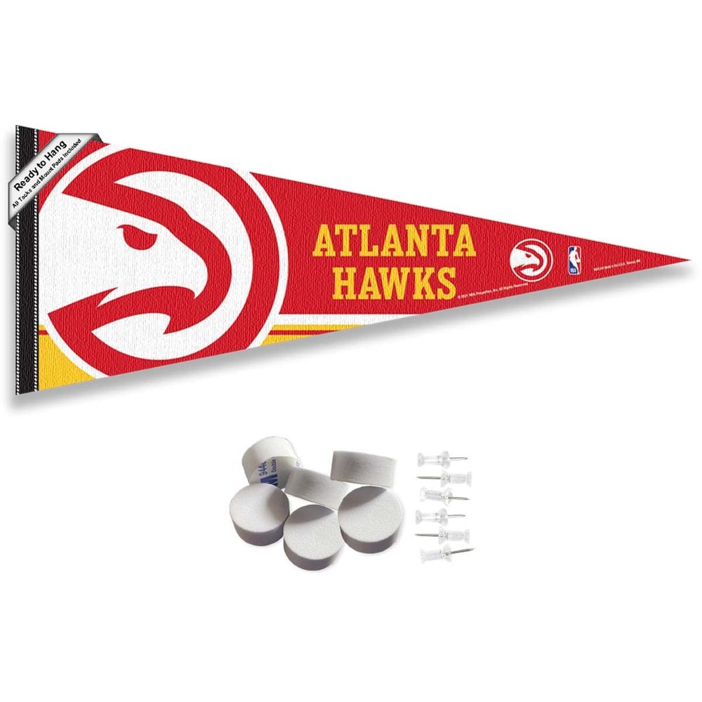 Atlanta Hawks Pennant Flag and Wall Tack Pads Mounts