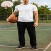 BasicList Men's Heavyweight Fleece Sweatpants - Open Bottom Thick Warm Cotton Blend Athletic with Pockets, Black, 2XL view 3
