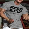 Gymish Lifestyle Keep Pushing Inspirational Gym Shirt to Push Your Self Workout Tshirt (XXL, Keep Pushing Grey) view 2