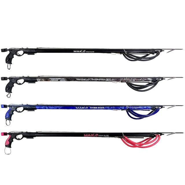 MAKO Titan Elite Speargun with Open Muzzle & Modified Open Track (80cm, Pink Bling)
