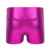 CHICTRY Kids Girls Metallic Shiny Stretch High Waisted Athletic Booty Dance Shorts Rose 5-6 view 2
