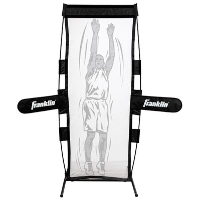 Franklin Sports Basketball Defender Dummy - Basketball Training Practice Equipment - Practice Defender with Detachable Arms for Shooting Dribbling Drills - Large 7' x 2' Foot Dummy - Black