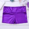 CHICTRY Kids Girls Metallic Shiny Stretch High Waisted Athletic Booty Dance Shorts Purple 3-4 view 4